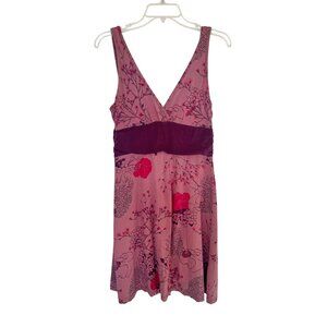 Patagonia Womens Organic Cotton & Spandex Floral Sleeveless Dress M Pink